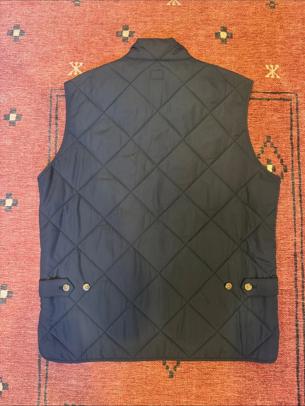 Men's JCREW Quilted Reversible Vest - Navy/Beige